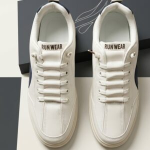 Men’s Premium White Casual Sneakers – Comfortable Run Wear Shoes